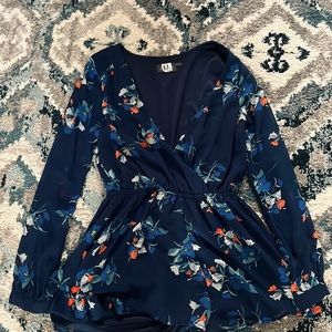 Floral long sleeve romper